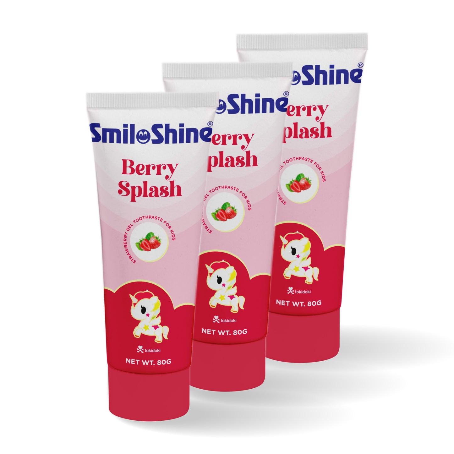 SmiloShine® Kids Strawberry Gel Toothpaste Pack of 3 Combo