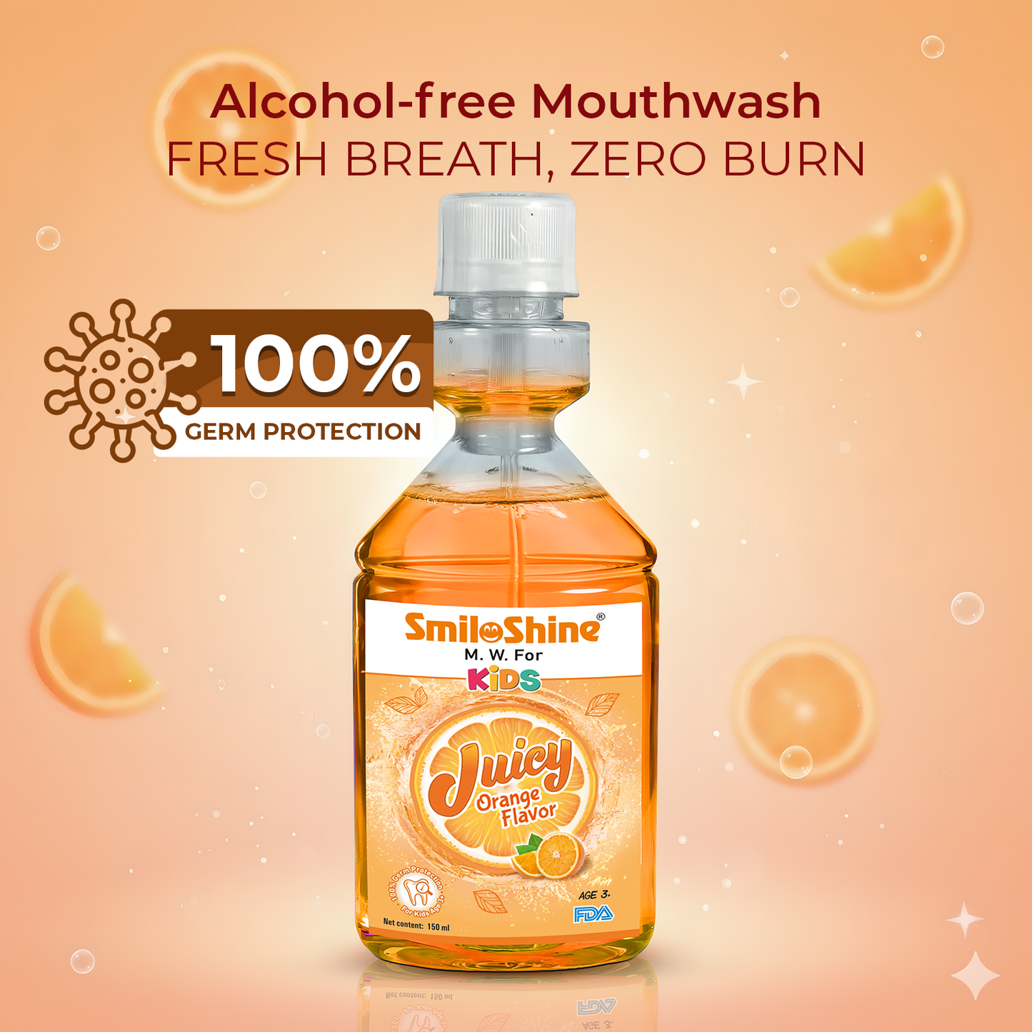 SmiloShine® Kids Bubble & Orange Combo | Glow Toothpaste + Mouthwash