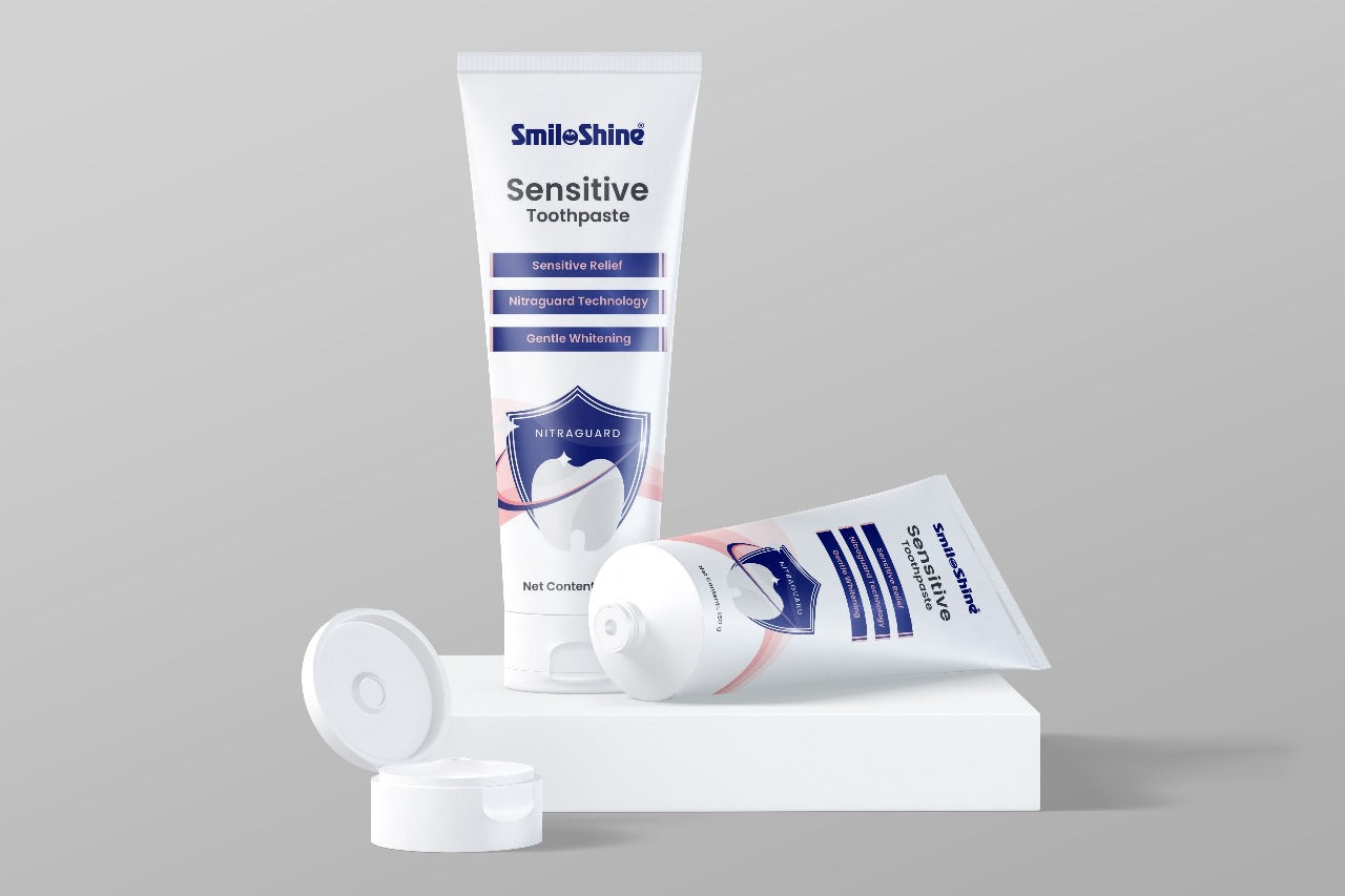 SmiloShine-Sensitive-Toothpaste-Nitraguard-Photoshoot