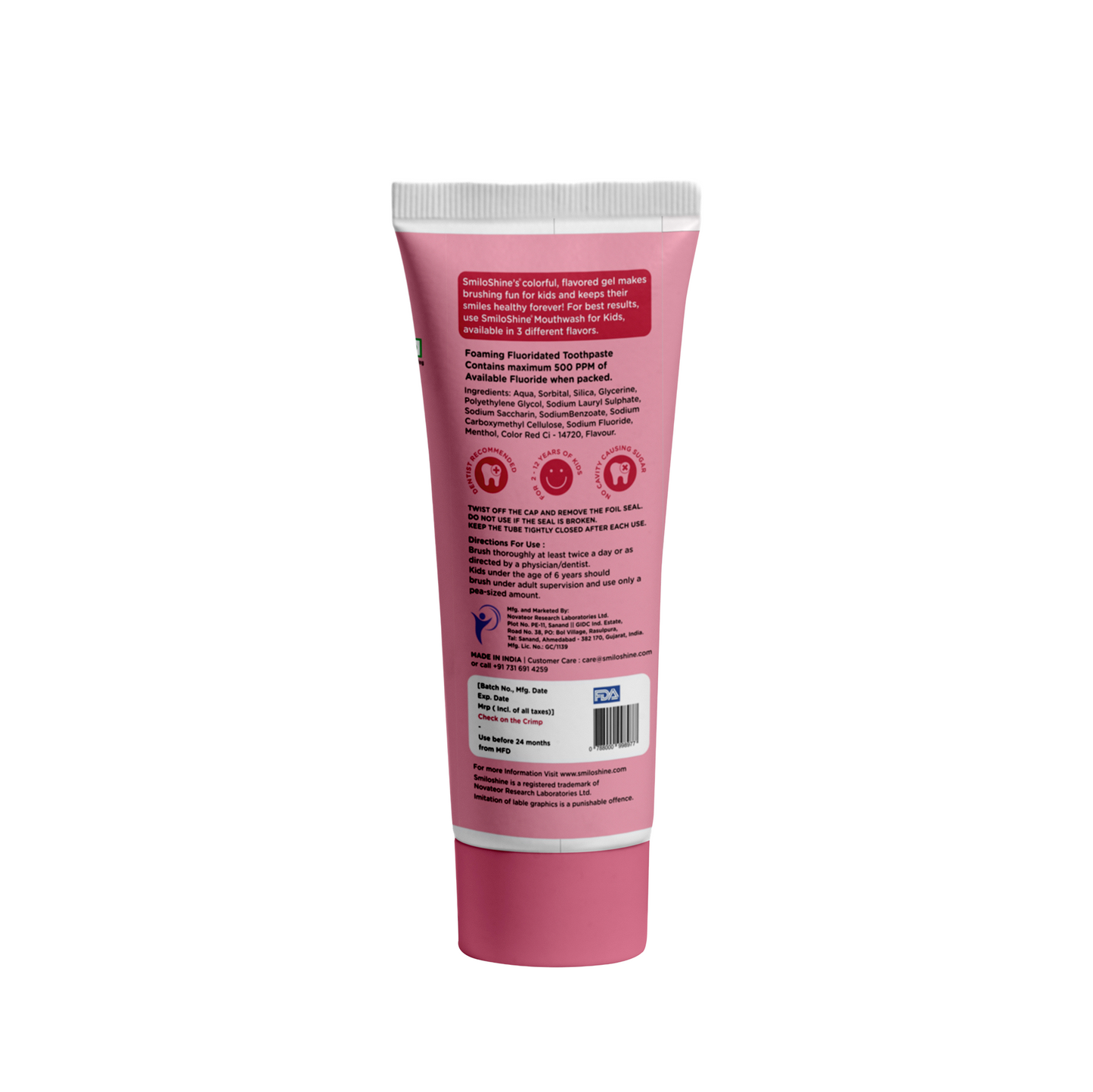 SmiloShine Berry Splash Back Side Image with Details 