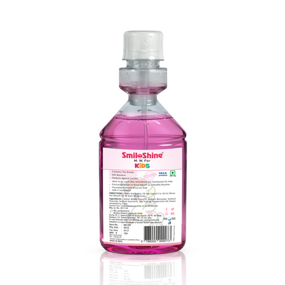 SmiloShine Kids Mouthwash Back Label of Strawberry