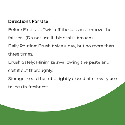 Instructions on how to use SmiloShine Herbafresh Toothpaste safely for daily brushing routines to protect enamel and soothe gums.