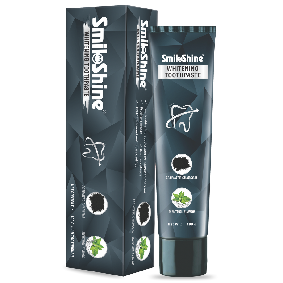 Milo Toothpaste SmiloShine® Teeth Whitening Charcoal Toothpaste